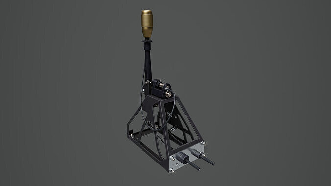 Short Shifter 01 - Variation A - Gold Low-poly 3D model 6