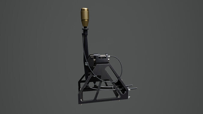 Short Shifter 01 - Variation A - Gold Low-poly 3D model 4