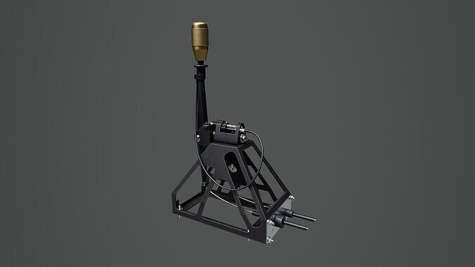 Short Shifter 01 - Variation A - Gold Low-poly 3D model 5