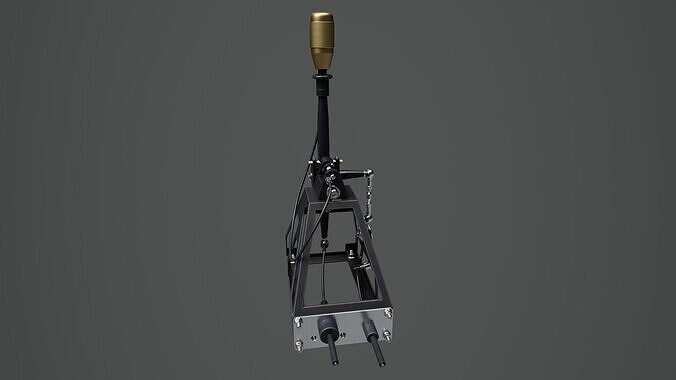 Short Shifter 01 - Variation A - Gold Low-poly 3D model 7