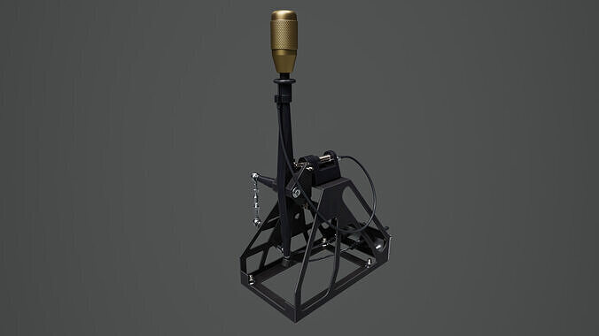 Short Shifter 01 - Variation A - Gold Low-poly 3D model 2