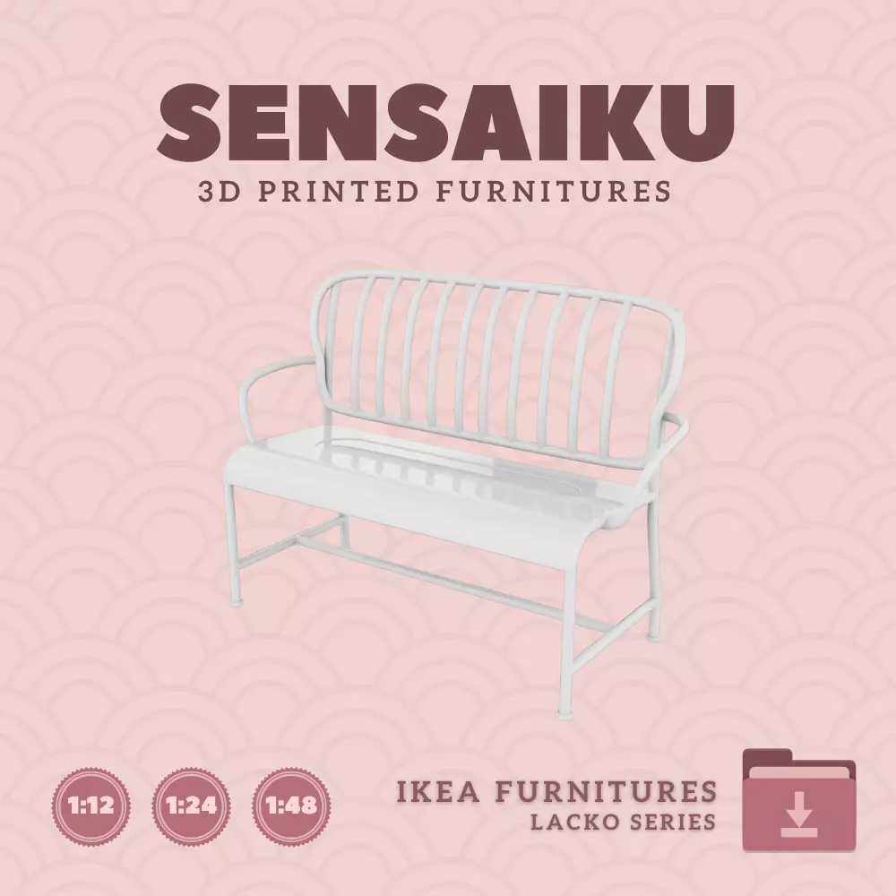 LACKO Loveseat Outdoor Lounge Chair for Dollhouse IKEA 3D Print 3D print model