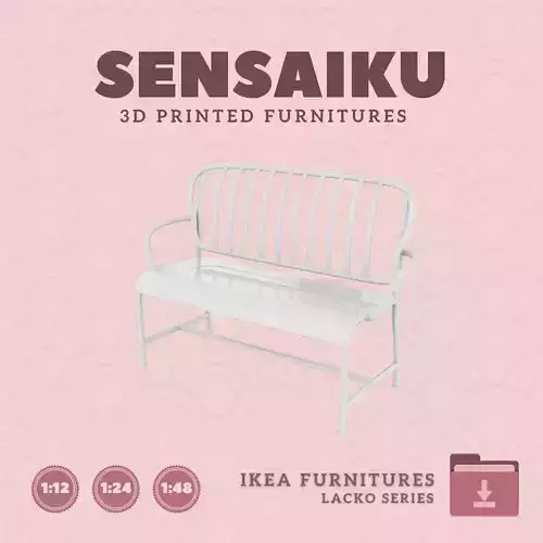 LACKO Loveseat Outdoor Lounge Chair for Dollhouse IKEA 3D Print