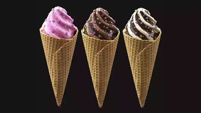 Ice Cream Cones with Topping