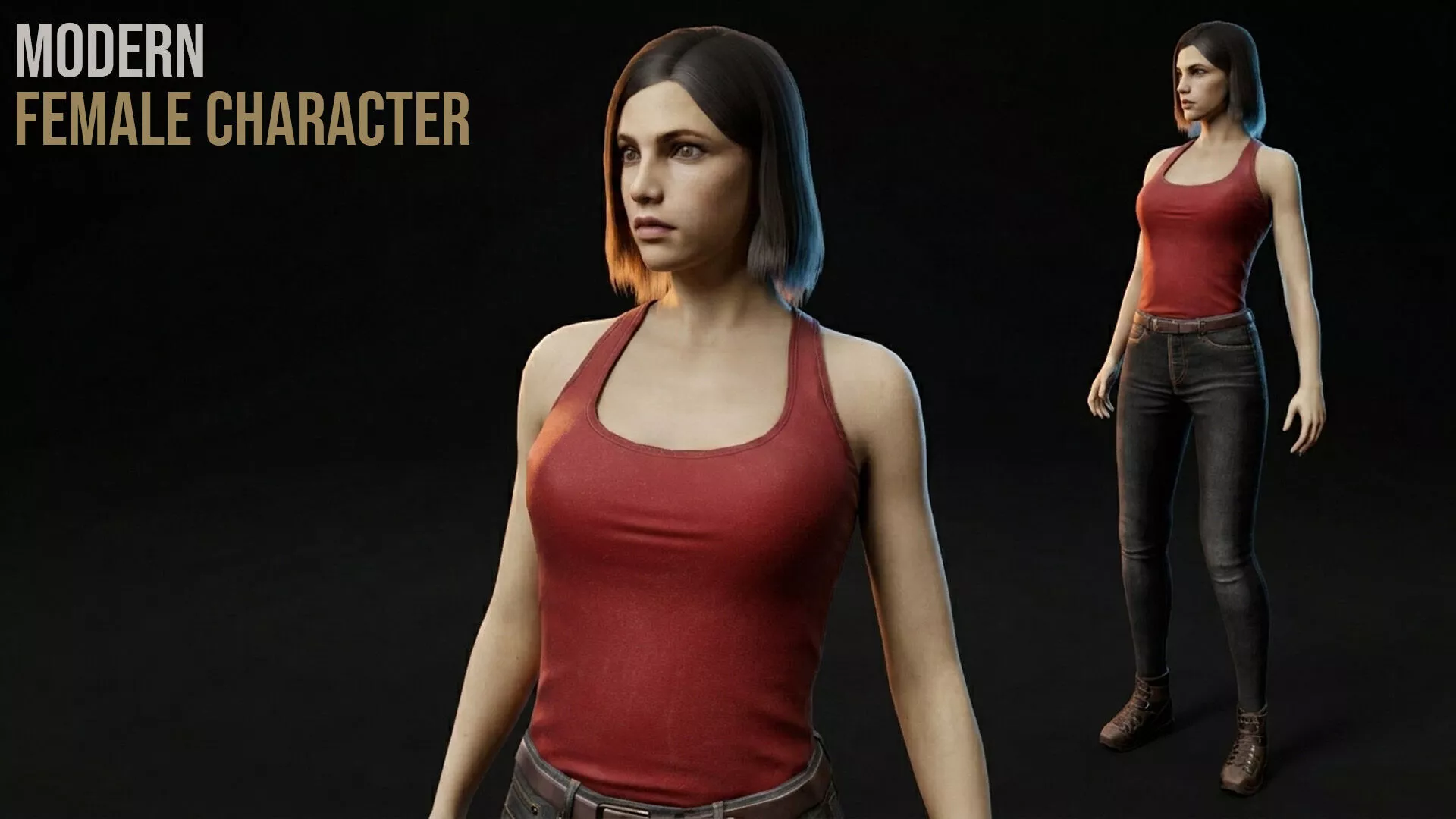 Modern Female Character Free low-poly 3D model