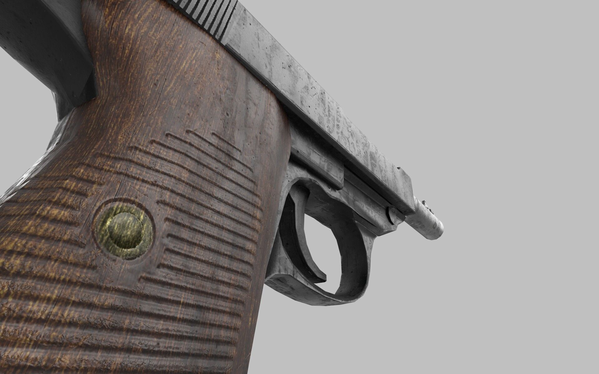 revolver p38 Low-poly 3D model_2