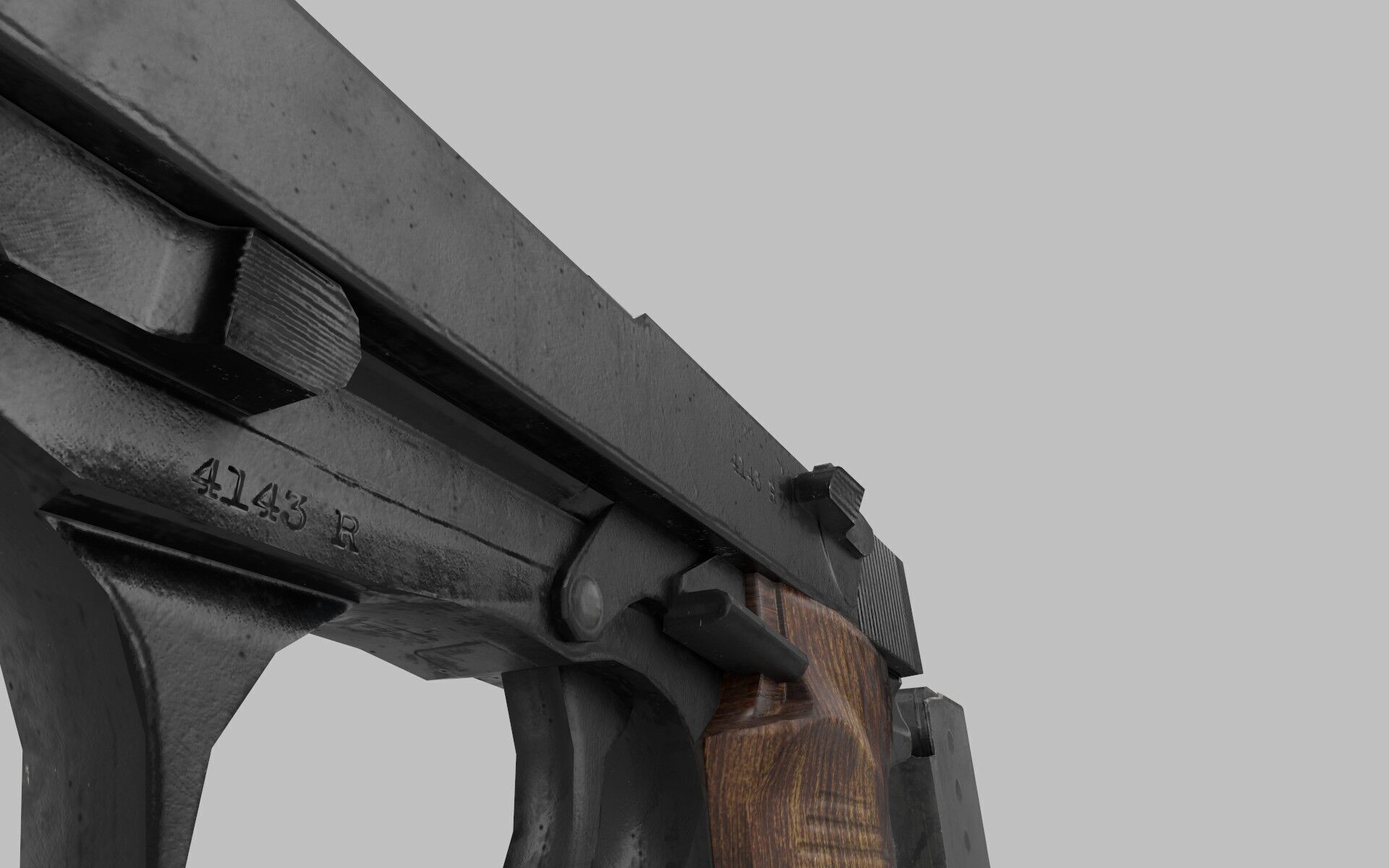 revolver p38 Low-poly 3D model_6
