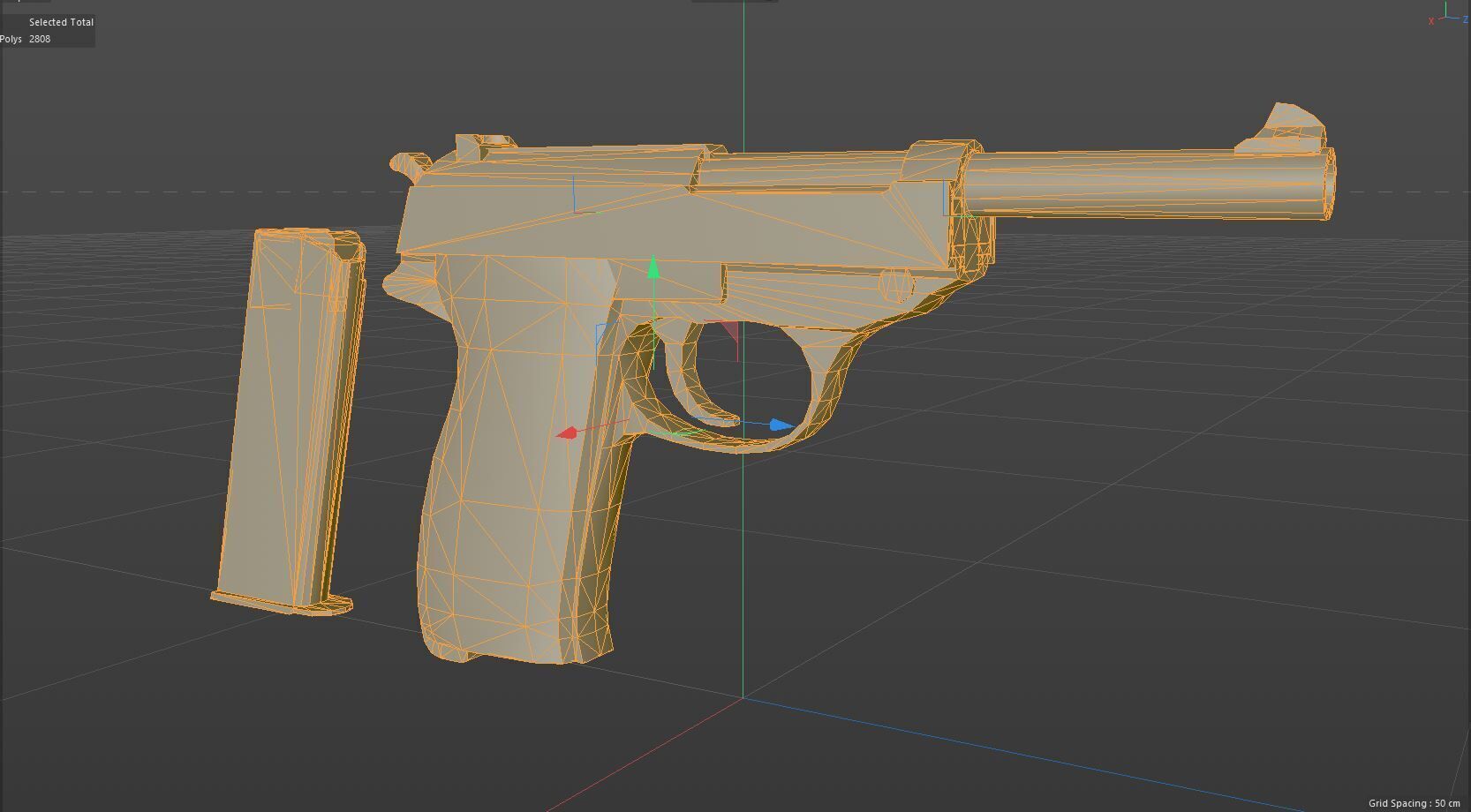 revolver p38 Low-poly 3D model_9
