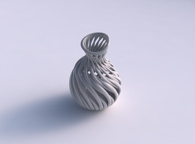 Vase oval squeezed neck with muscle structure pimp up top