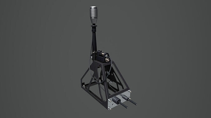 Short Shifter 01 - Variation A - Gray Low-poly 3D model 6