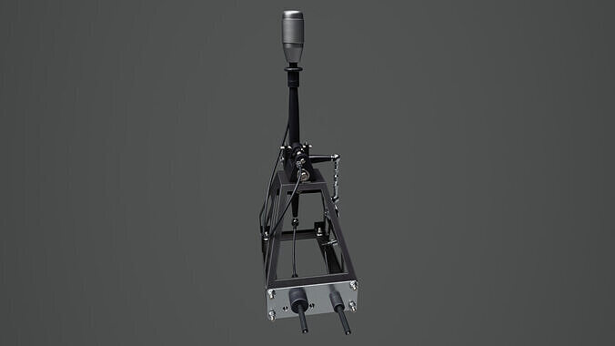 Short Shifter 01 - Variation A - Gray Low-poly 3D model 7