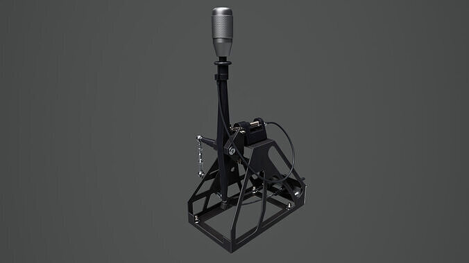 Short Shifter 01 - Variation A - Gray Low-poly 3D model 2