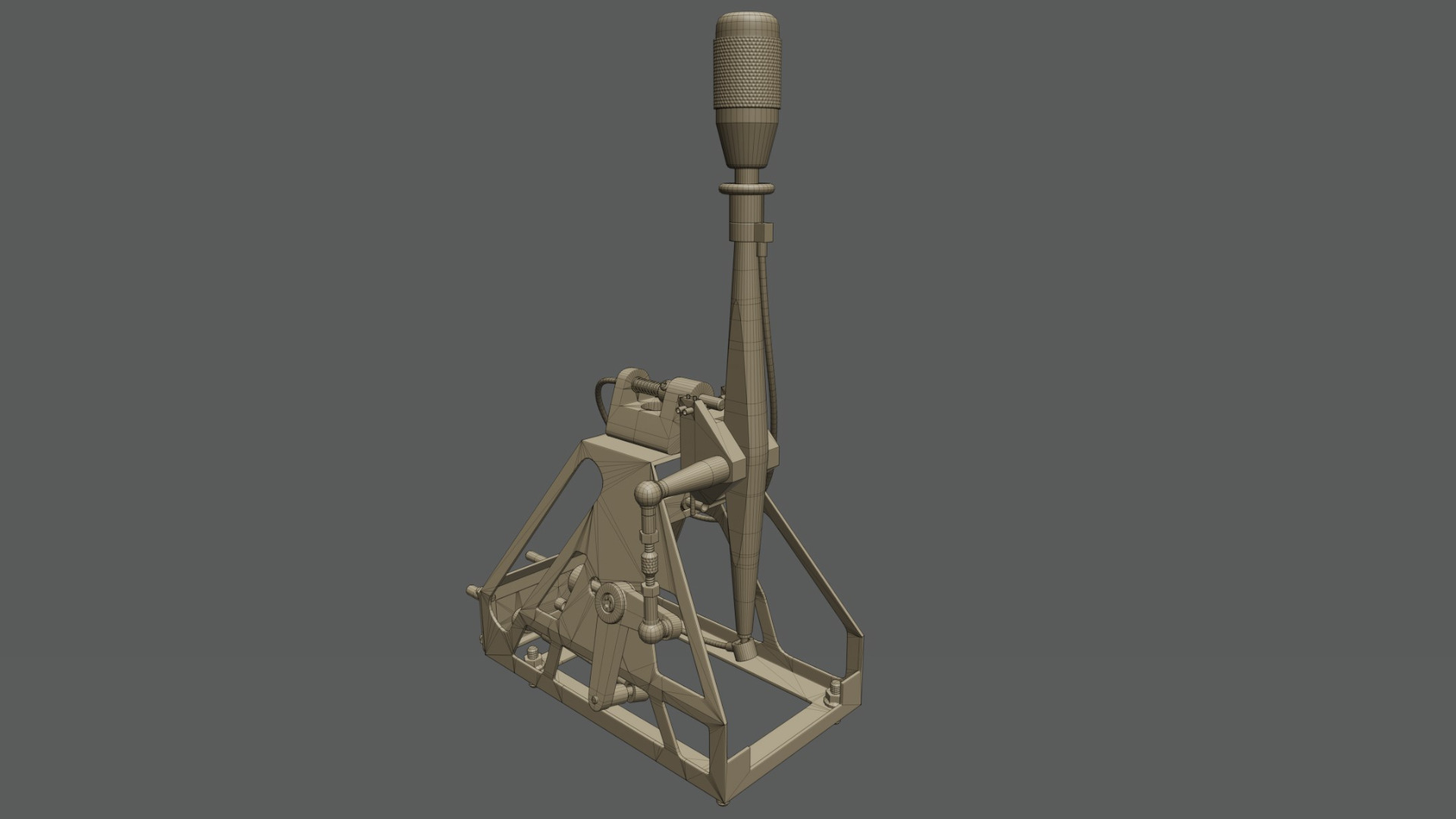 Short Shifter 01 - Variation A - Gray Low-poly 3D model_16
