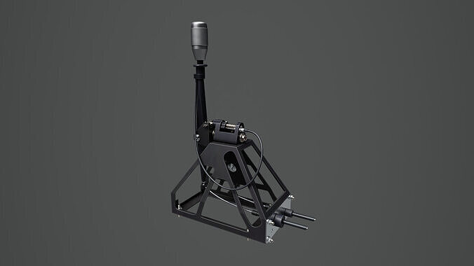 Short Shifter 01 - Variation A - Gray Low-poly 3D model 5