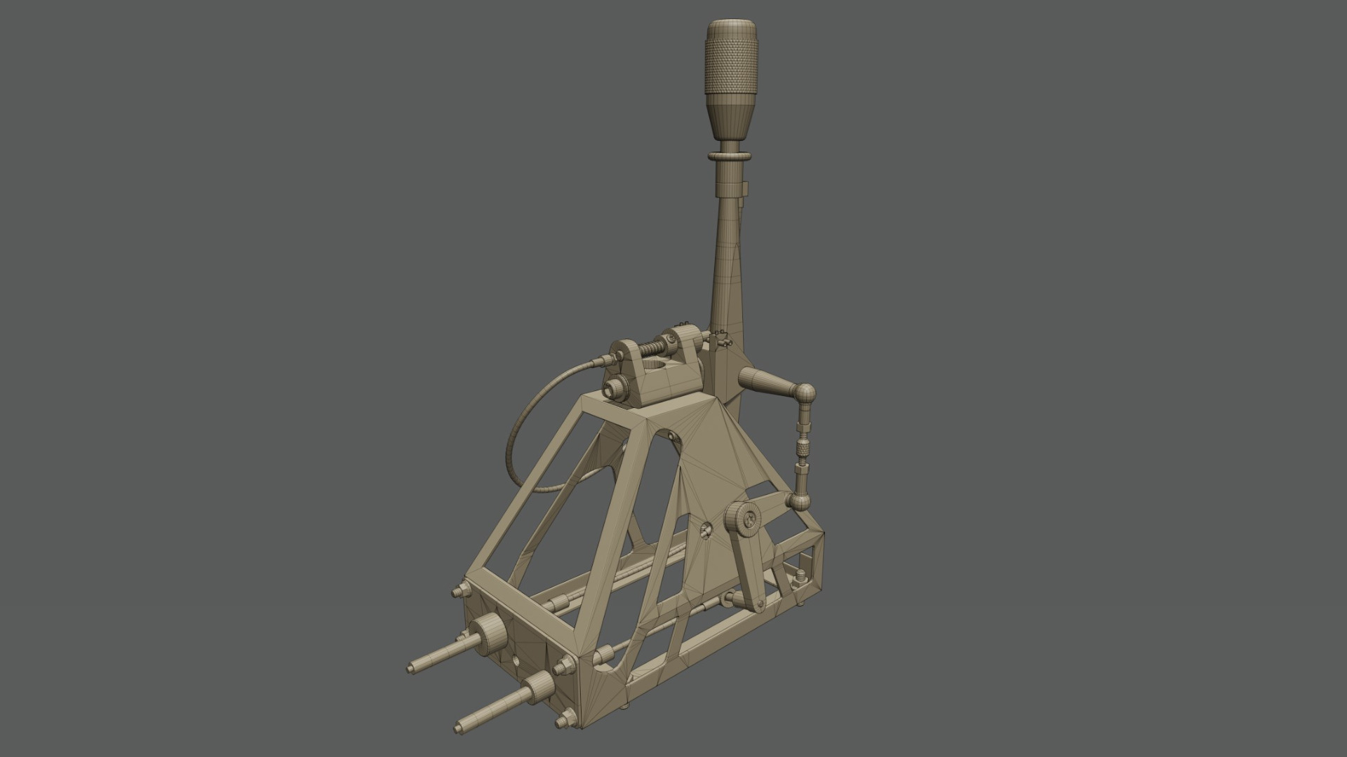 Short Shifter 01 - Variation A - Gray Low-poly 3D model_17