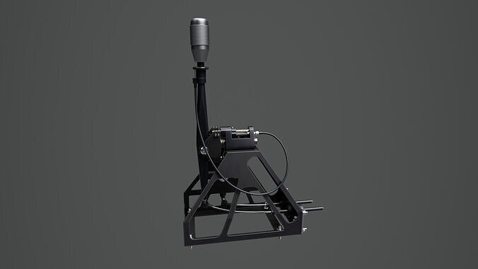 Short Shifter 01 - Variation A - Gray Low-poly 3D model 4