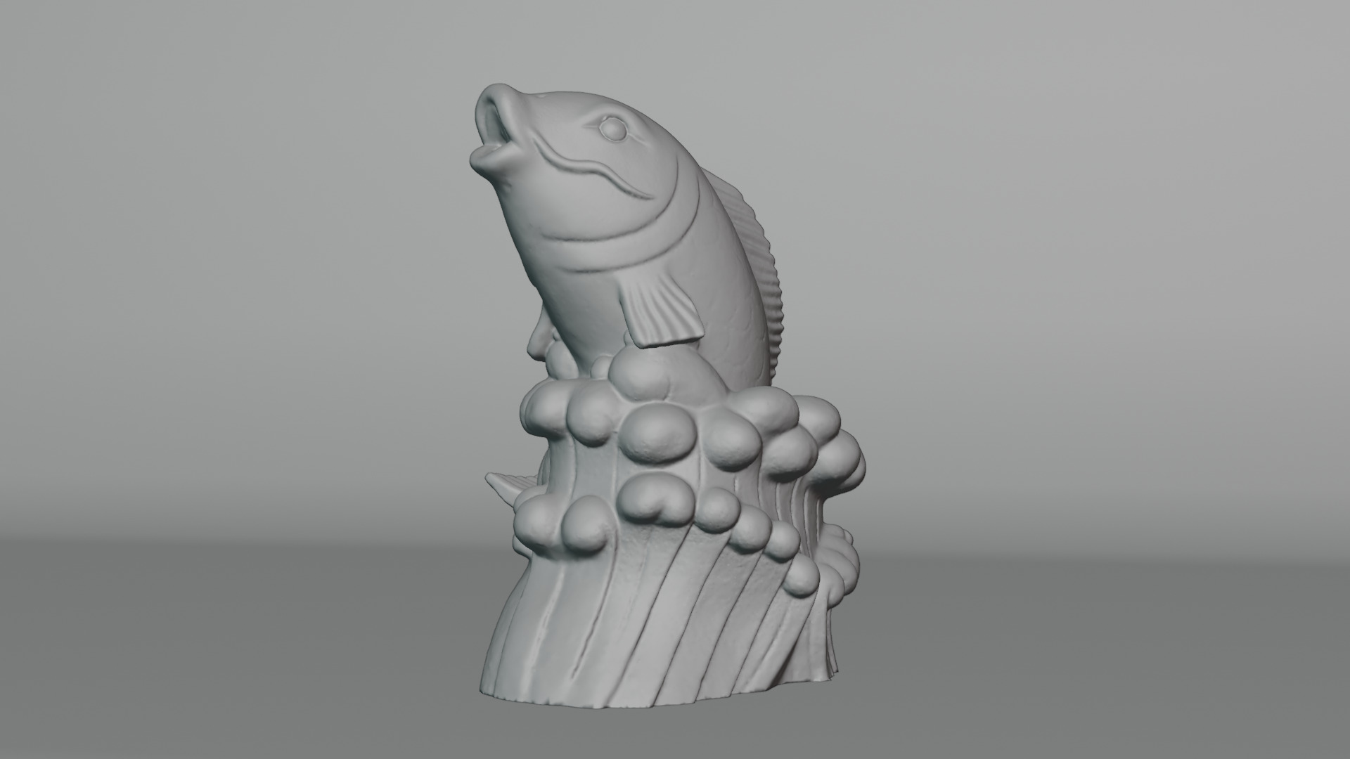 Stone Fish Sculpture -3D Model  High-Quality PBR UV Mapped 3D print model_4