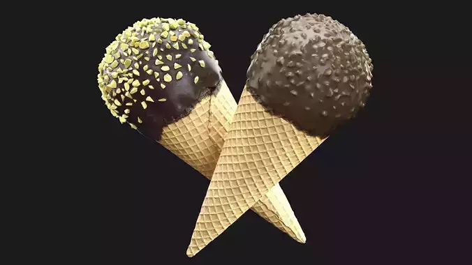 Ice Cream Cones with Nuts