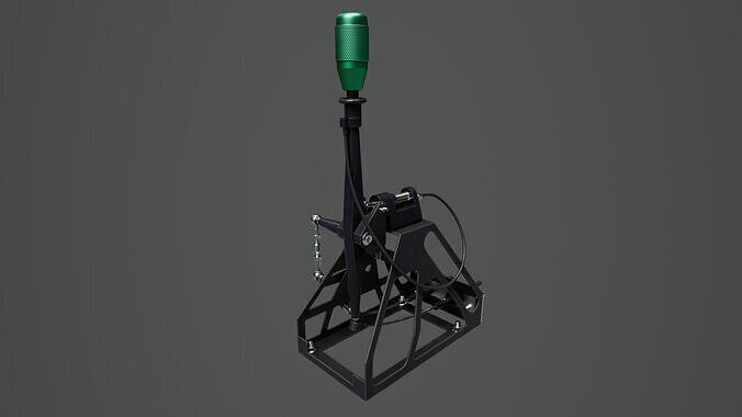 Short Shifter 01 - Variation A - Green Low-poly 3D model 2