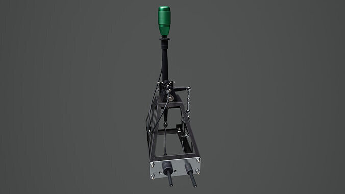 Short Shifter 01 - Variation A - Green Low-poly 3D model 7