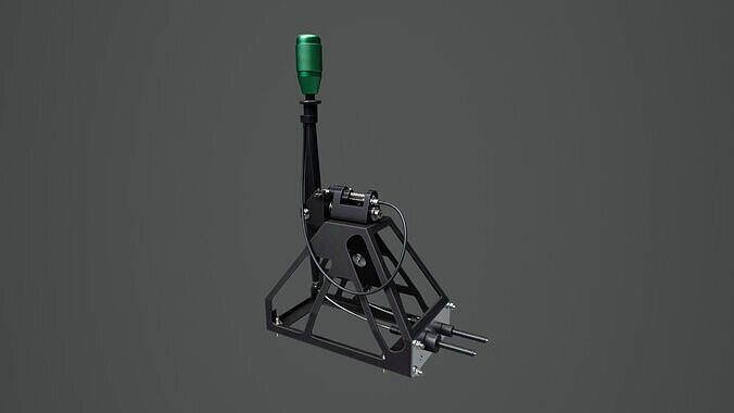 Short Shifter 01 - Variation A - Green Low-poly 3D model 5