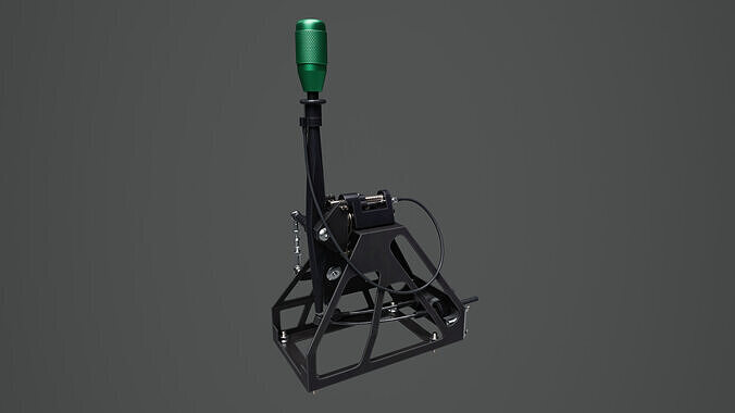 Short Shifter 01 - Variation A - Green Low-poly 3D model 3