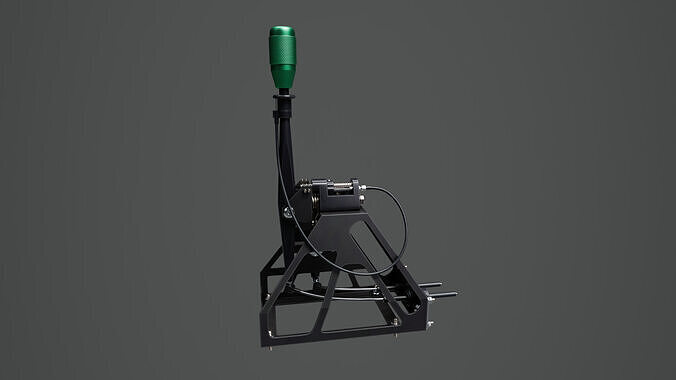 Short Shifter 01 - Variation A - Green Low-poly 3D model 4