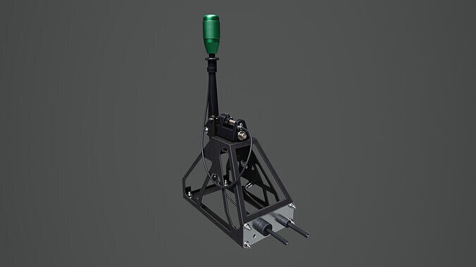 Short Shifter 01 - Variation A - Green Low-poly 3D model 6