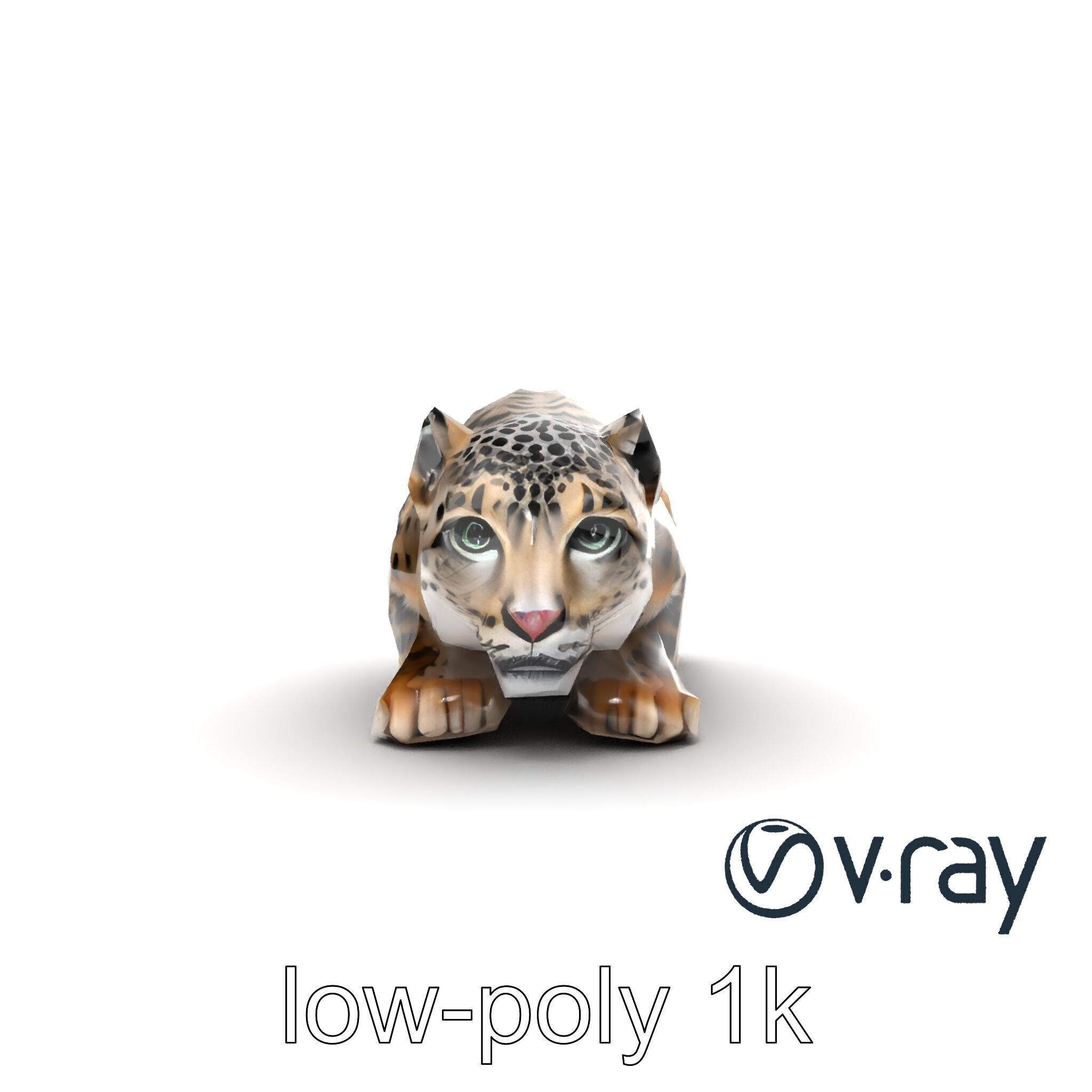 Elusive Snow Leopard Sculpture model pack Low-poly 3D model_13