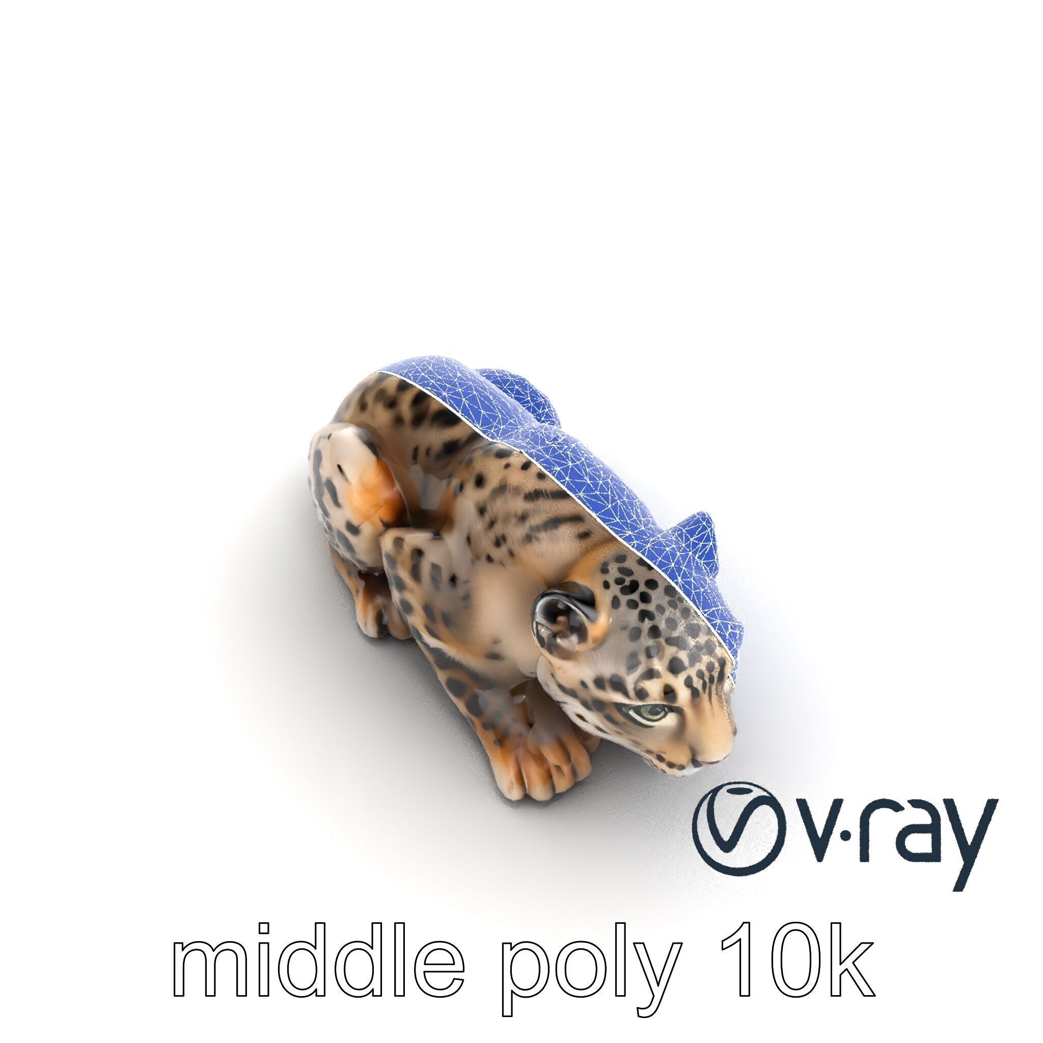 Elusive Snow Leopard Sculpture model pack Low-poly 3D model_25