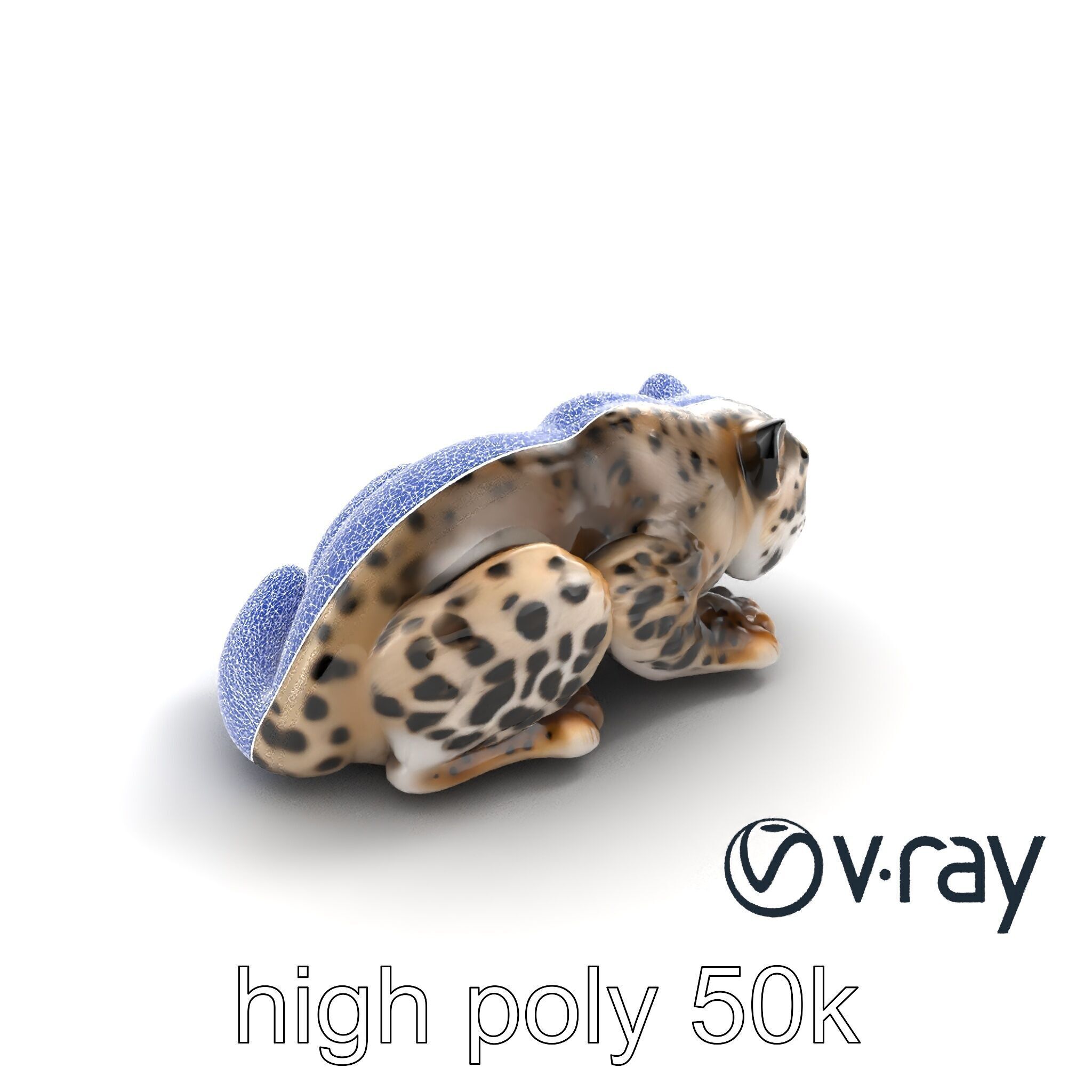 Elusive Snow Leopard Sculpture model pack Low-poly 3D model_31