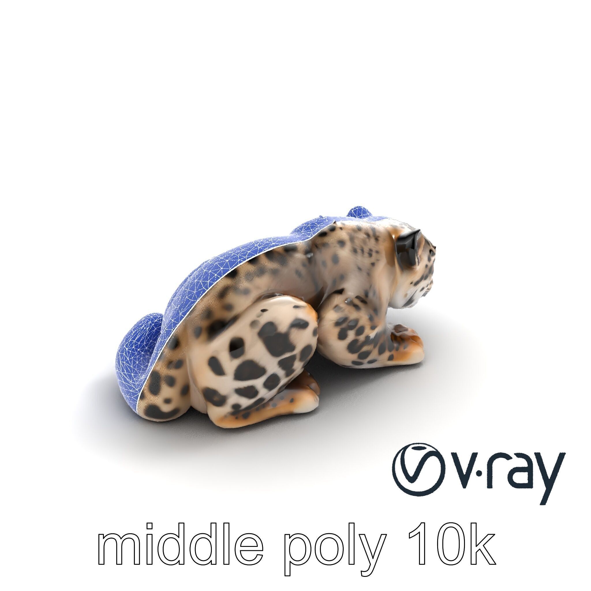 Elusive Snow Leopard Sculpture model pack Low-poly 3D model_16