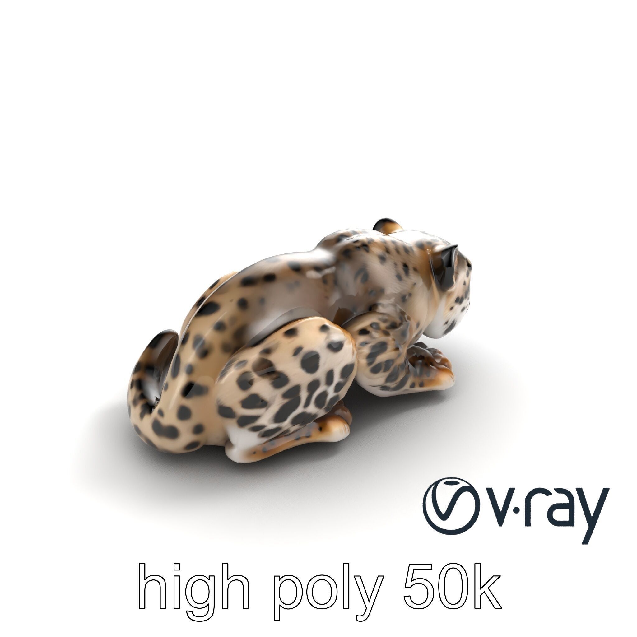 Elusive Snow Leopard Sculpture model pack Low-poly 3D model_8