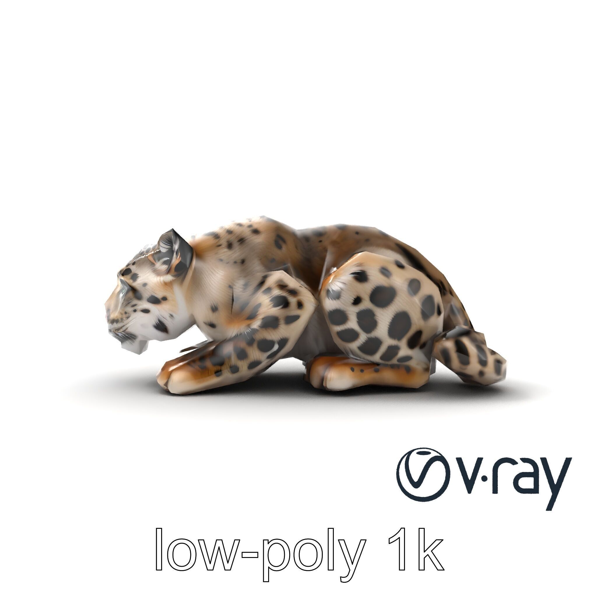 Elusive Snow Leopard Sculpture model pack Low-poly 3D model_21