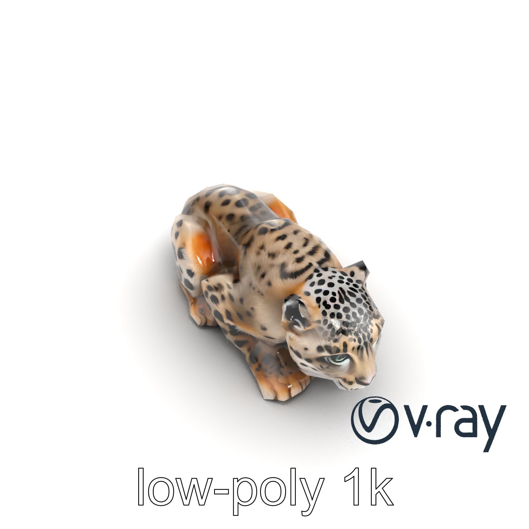 Elusive Snow Leopard Sculpture model pack Low-poly 3D model_14