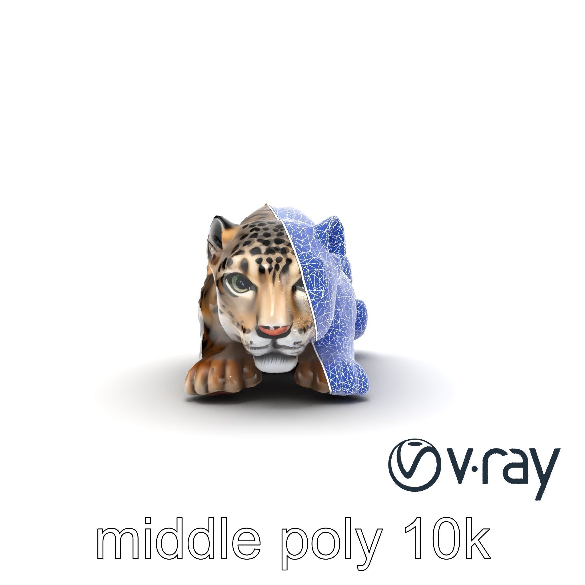 Elusive Snow Leopard Sculpture model pack Low-poly 3D model_17