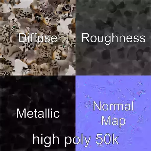 Elusive Snow Leopard Sculpture model pack