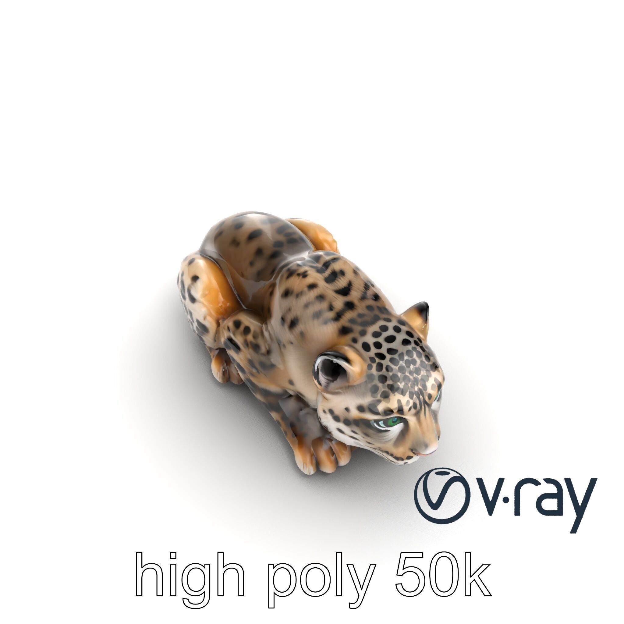 Elusive Snow Leopard Sculpture model pack Low-poly 3D model_11