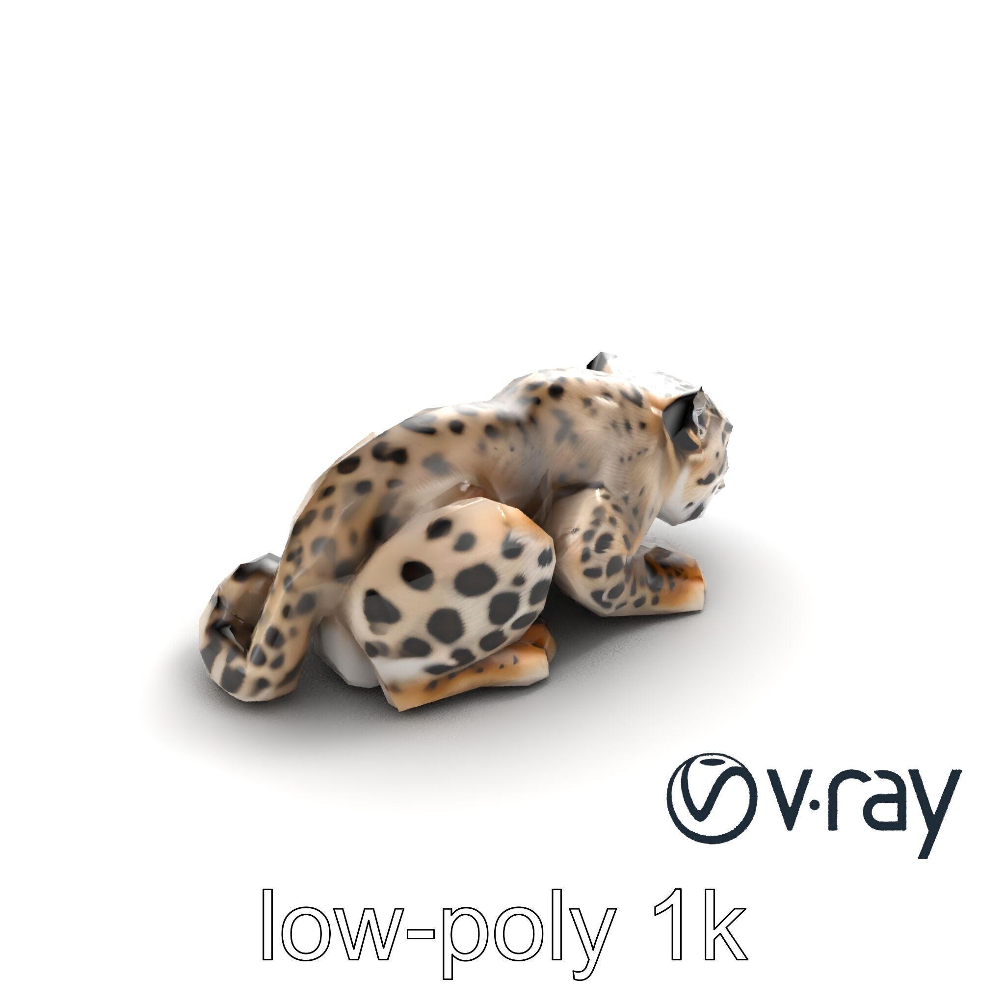 Elusive Snow Leopard Sculpture model pack Low-poly 3D model_10