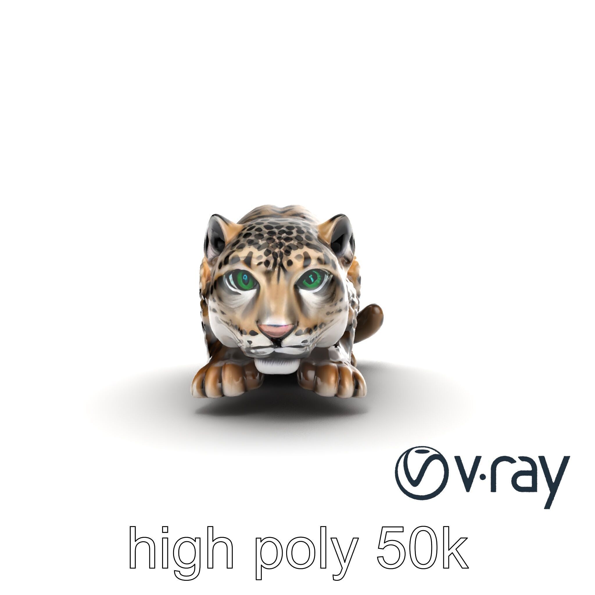 Elusive Snow Leopard Sculpture model pack Low-poly 3D model_19