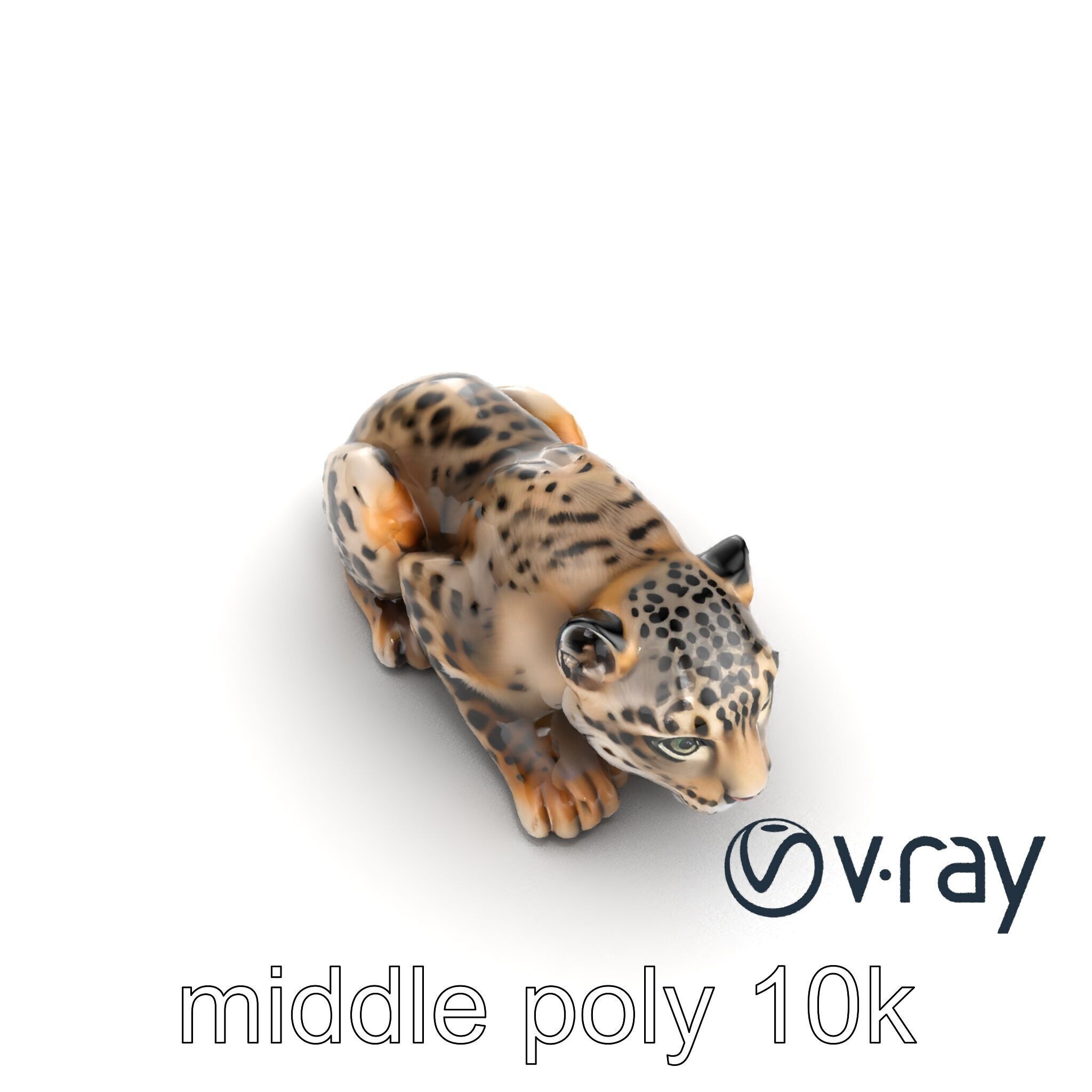 Elusive Snow Leopard Sculpture model pack Low-poly 3D model_9