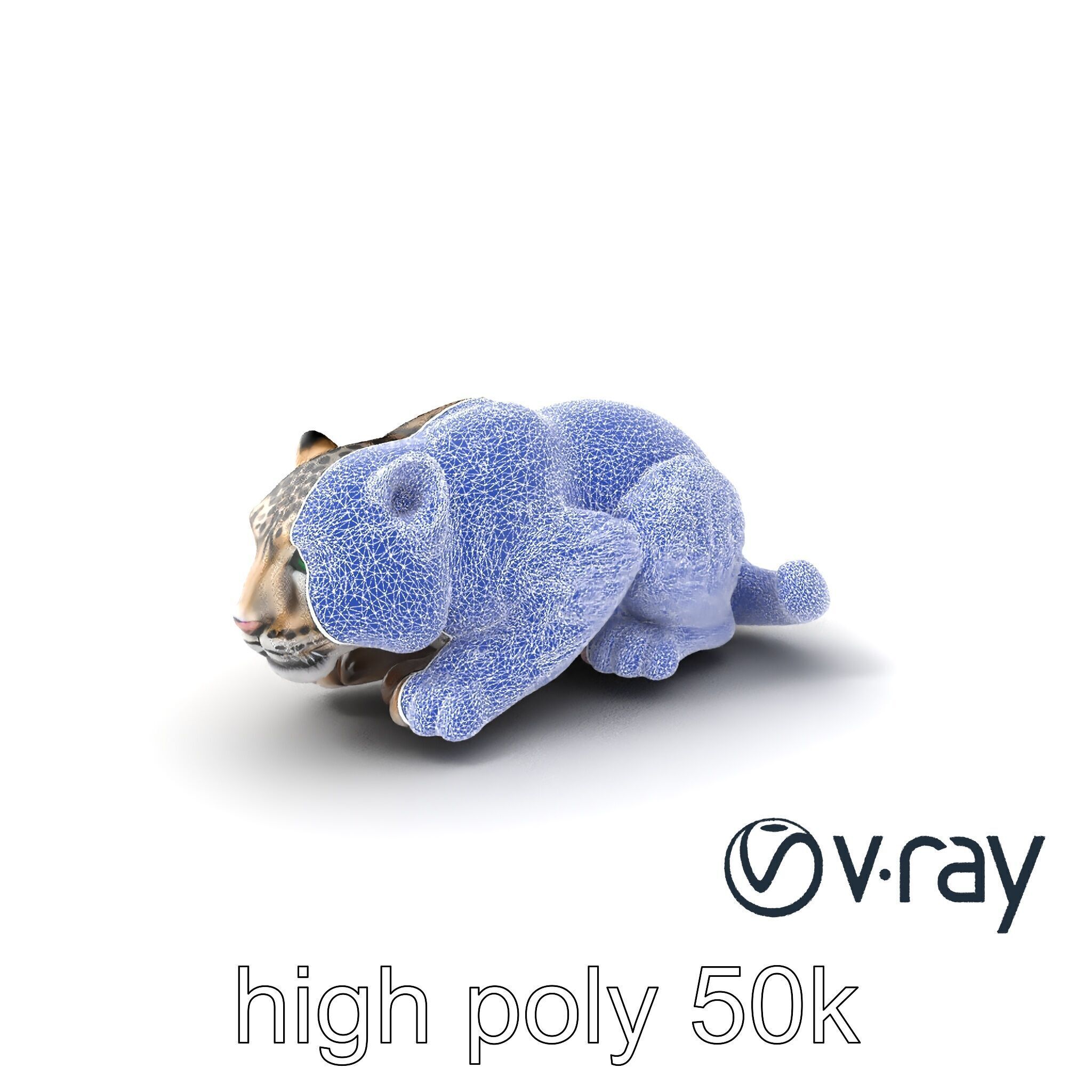 Elusive Snow Leopard Sculpture model pack Low-poly 3D model_32