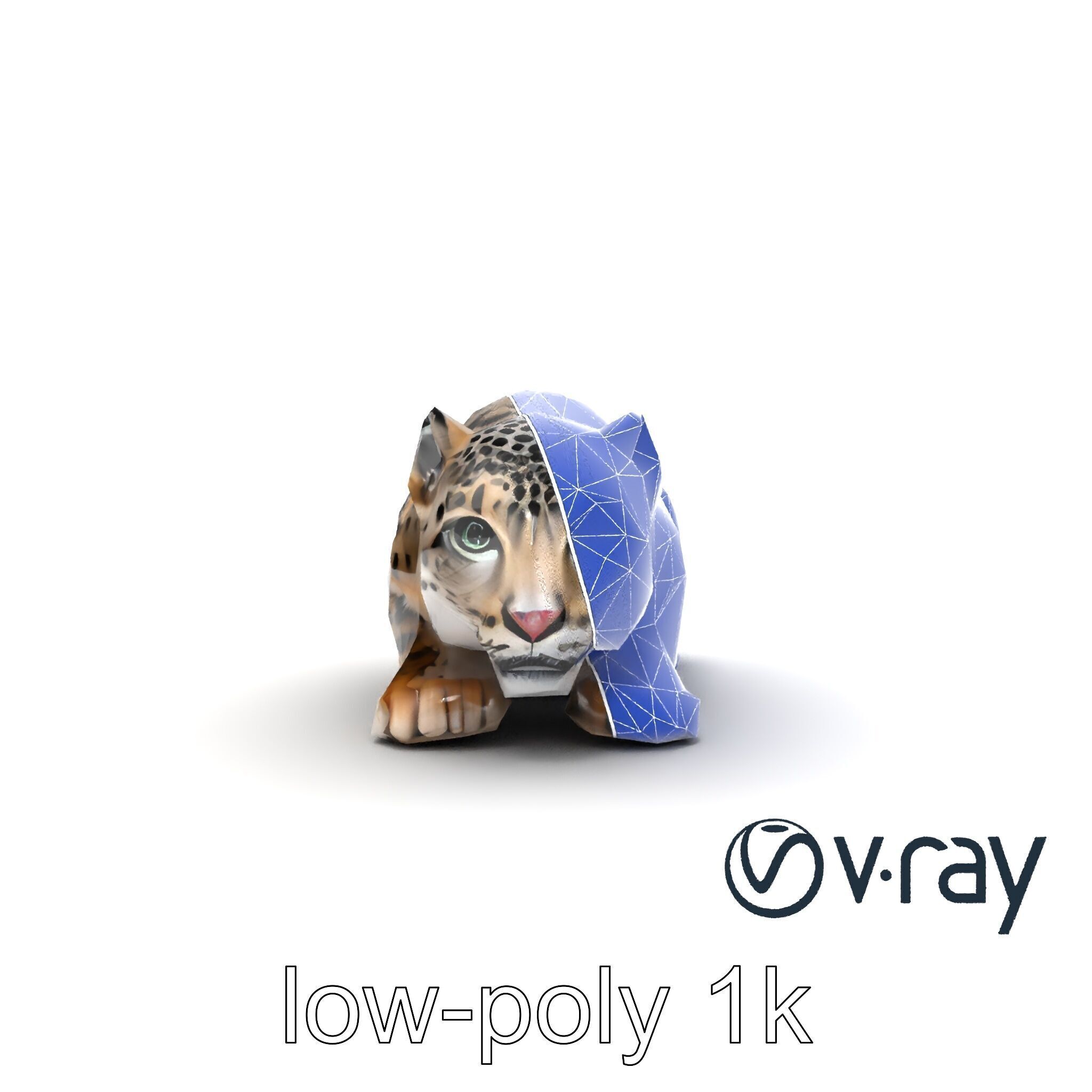 Elusive Snow Leopard Sculpture model pack Low-poly 3D model_18