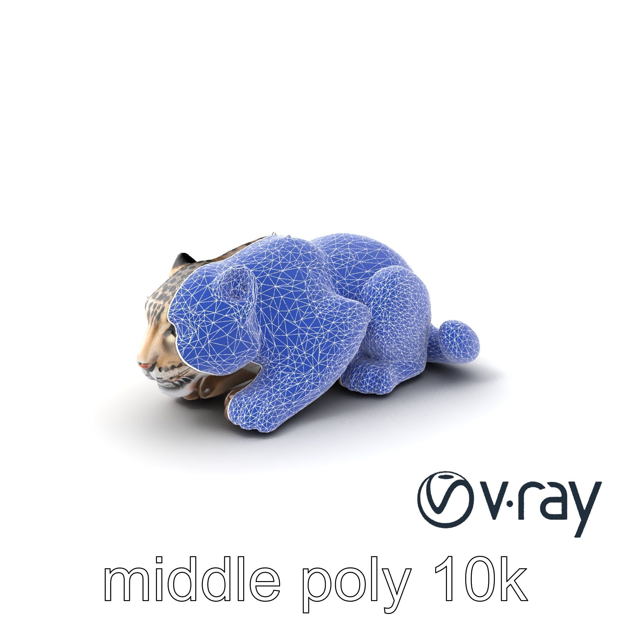 Elusive Snow Leopard Sculpture model pack Low-poly 3D model_22