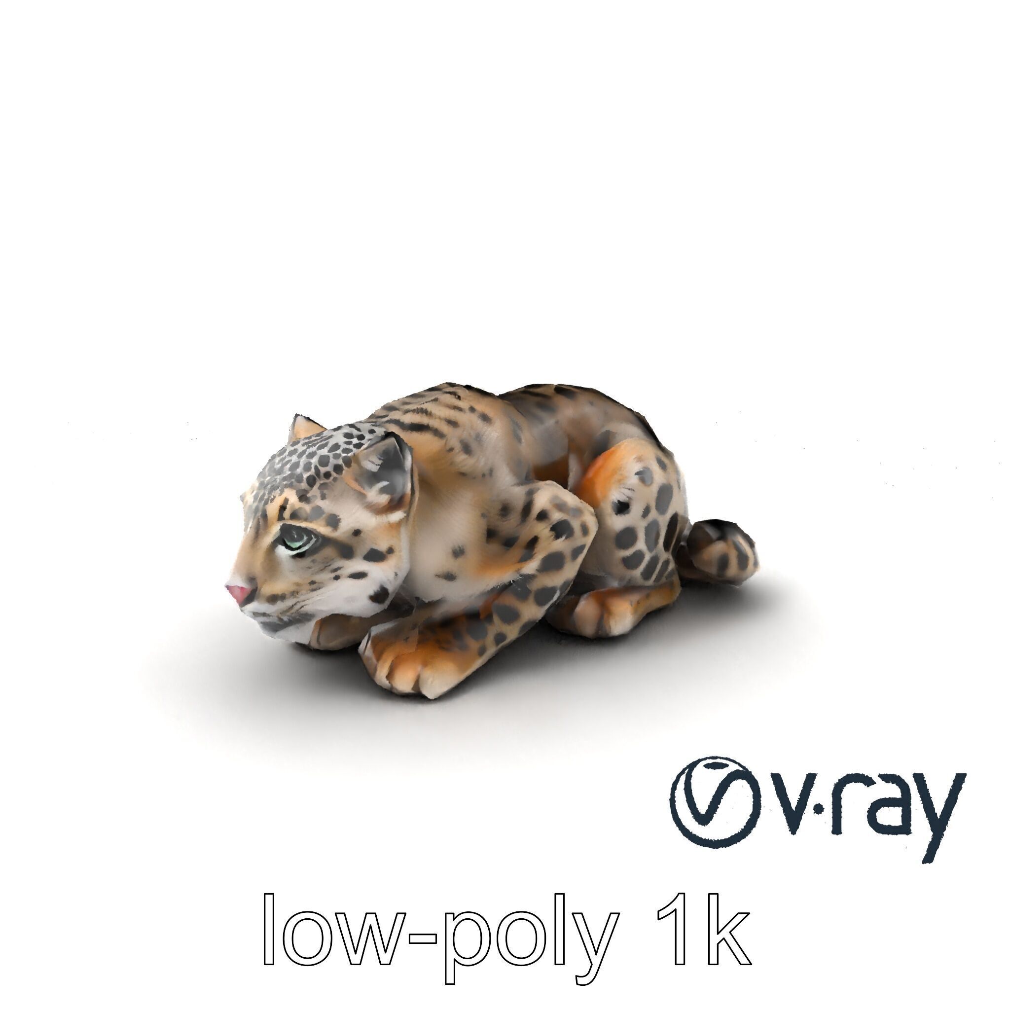 Elusive Snow Leopard Sculpture model pack Low-poly 3D model_2