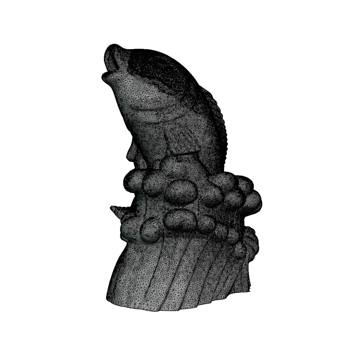 Stone Fish Sculpture and Ancient Guardian Rodent Statue 3D Model Collection_15