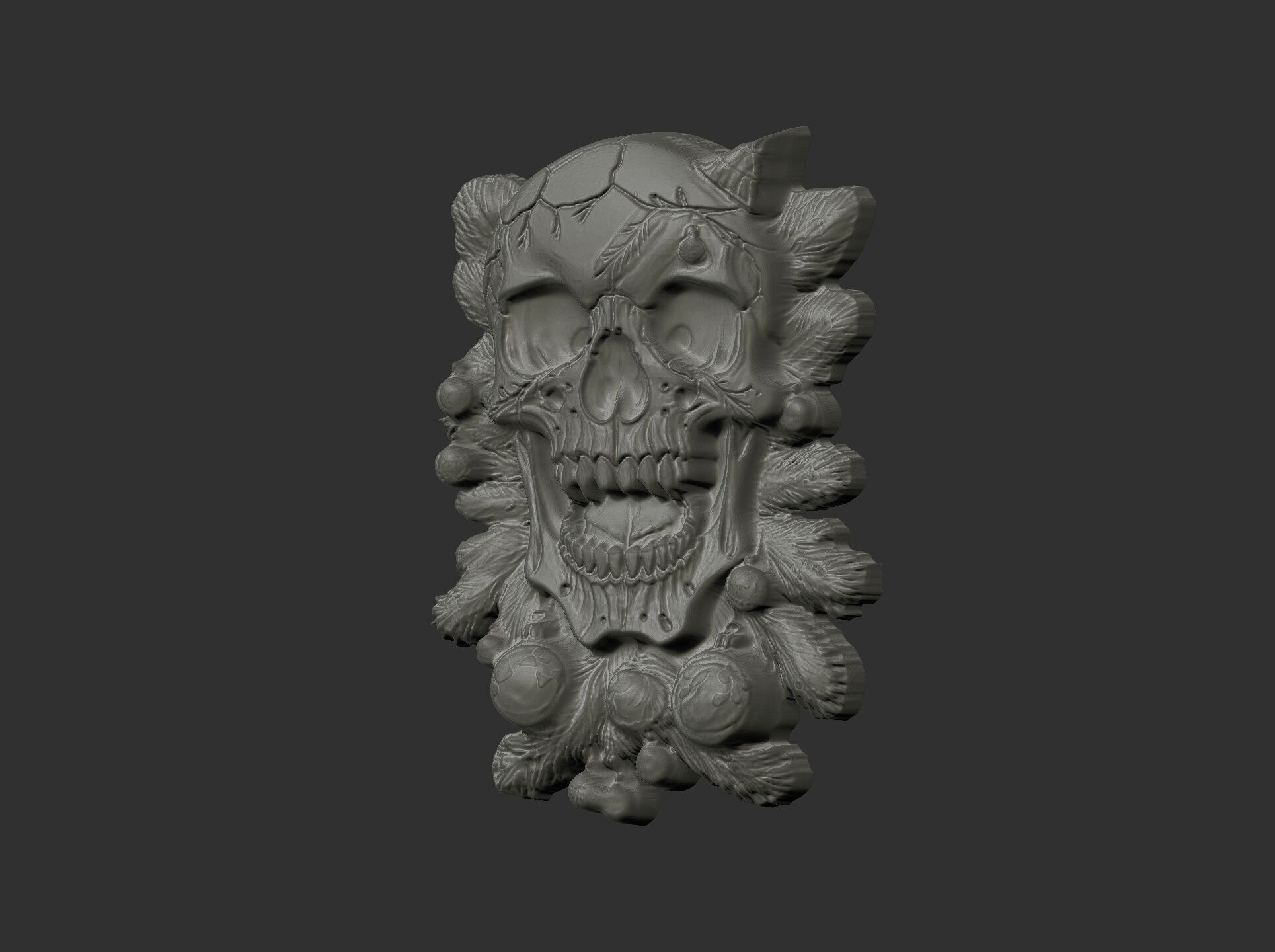 skull christmas decor cnc model 3D print model_2