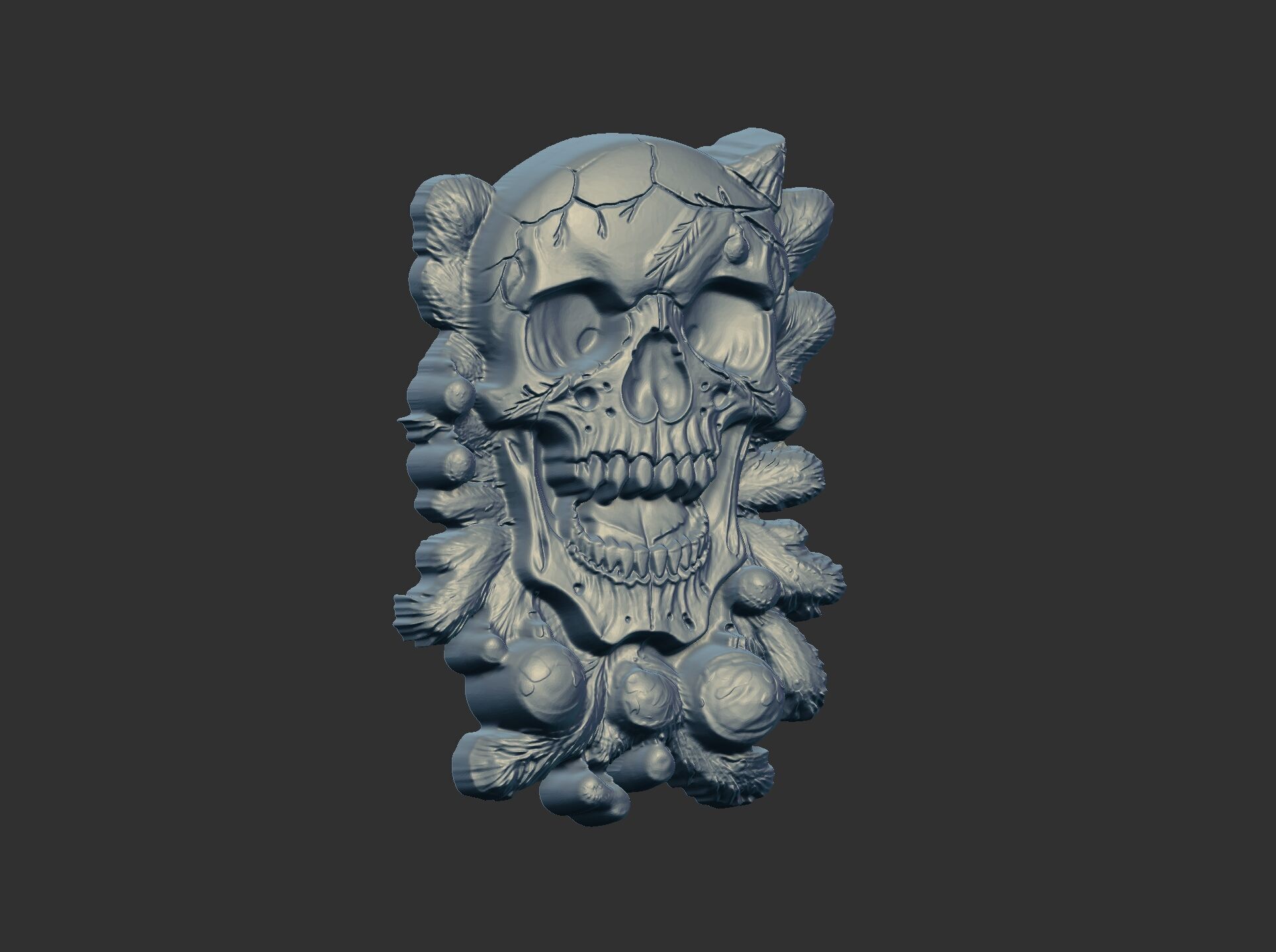skull christmas decor cnc model 3D print model_11