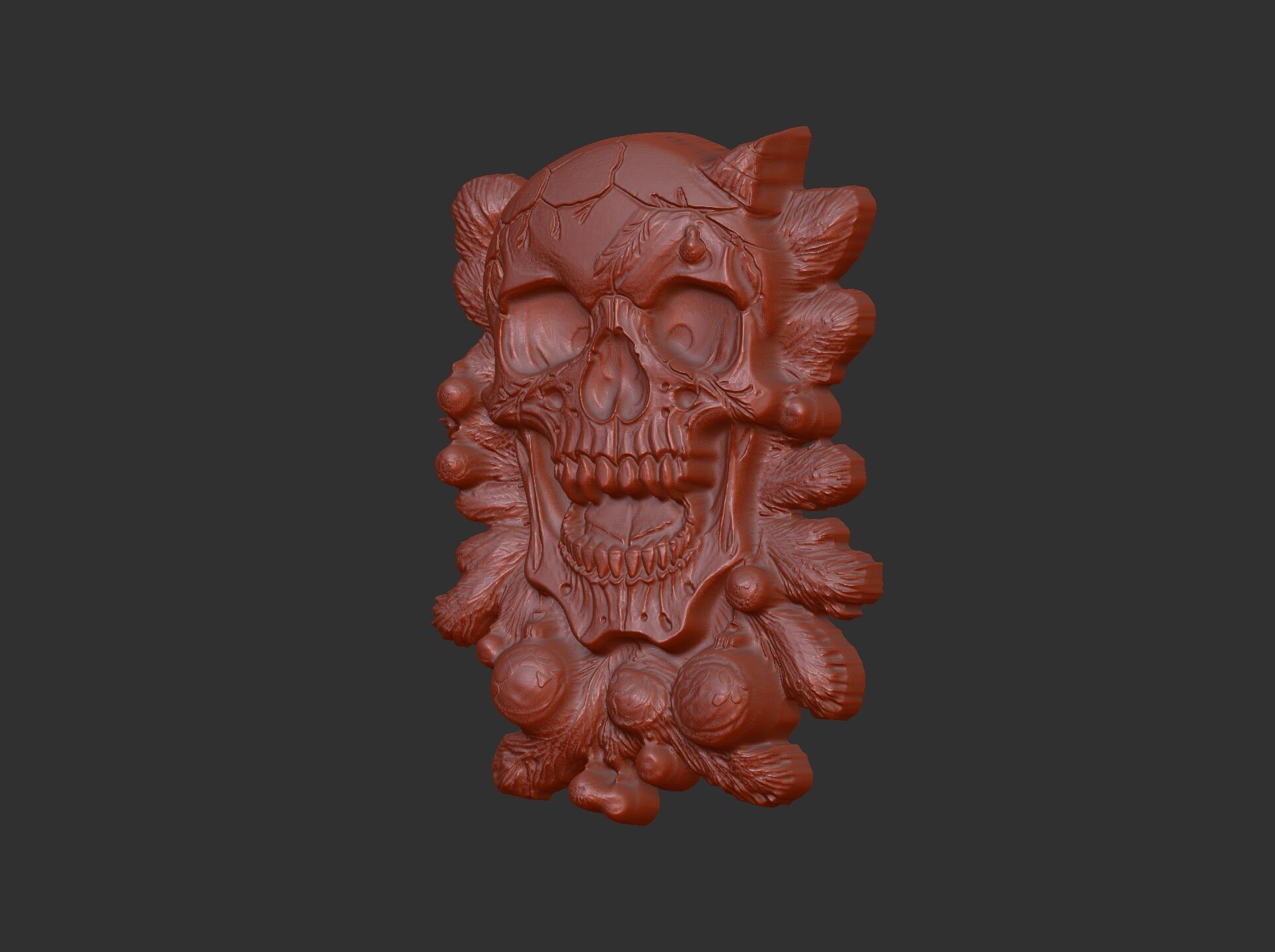 skull christmas decor cnc model 3D print model_16