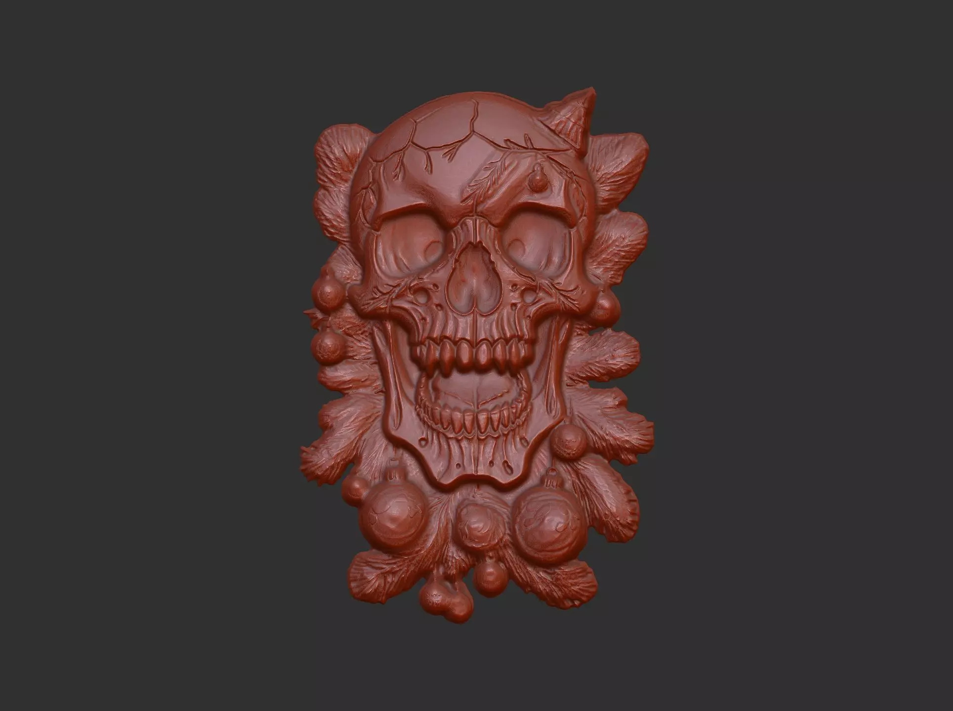skull christmas decor cnc model 3D print model_0